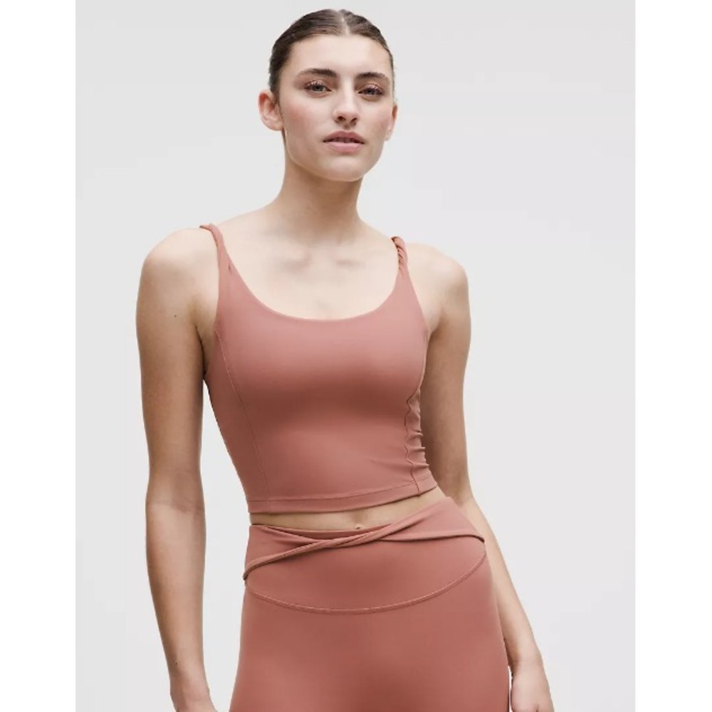 Lululemon Align Twist-Strap Cropped Tank Top-Red Clay